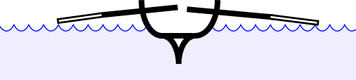 Diagram of ship with oars set through oarports